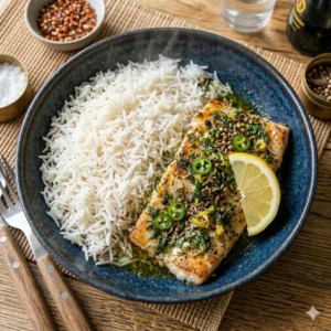Lemon & Herb Fish with Fluffy Rice