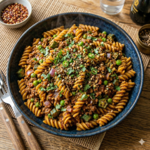 Desi-Style Lamb Keema Pasta